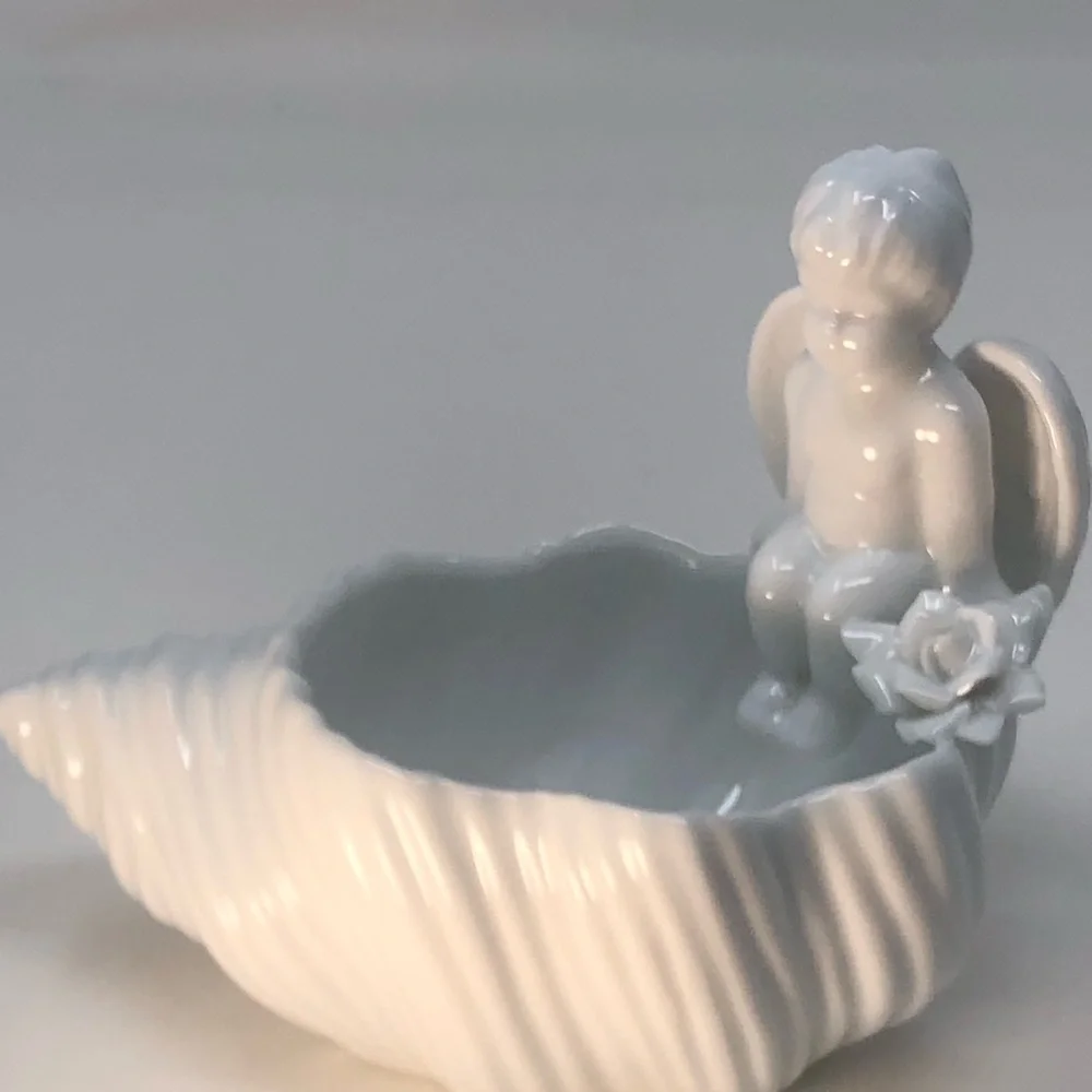 White Ceramic Angel Planter